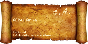 Albu Anna névjegykártya
