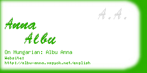 anna albu business card